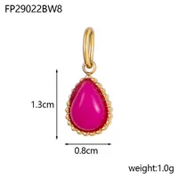 1 Piece 8*13mm 304 Stainless Steel Natural Stone Water Droplets Pendant Jewelry Accessories sku image 3