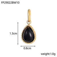 1 Piece 8*13mm 304 Stainless Steel Natural Stone Water Droplets Pendant Jewelry Accessories sku image 8