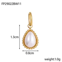 1 Piece 8*13mm 304 Stainless Steel Natural Stone Water Droplets Pendant Jewelry Accessories sku image 9