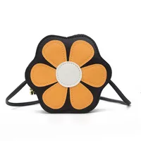 Kid'S Pu Leather Flower Cute Round Zipper Crossbody Bag main image 2