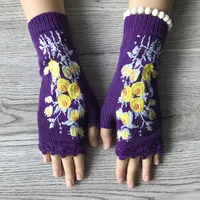 Women's Vintage Style Classic Style Printing Flower Gloves main image 3