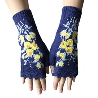 Women's Vintage Style Classic Style Printing Flower Gloves main image 5