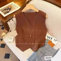 Fashion New Style V-neck Asymmetric Double Button Knitted Vest Top Women's Clothing Urban Landscape Pattern Polyester Fabric main image 4
