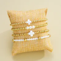 Retro Classic Style Geometric CCB Imitation Pearl Plating Women's Bracelets main image 3