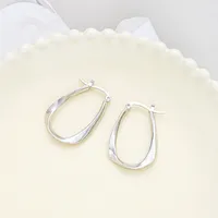 1 Pair Simple Style Streetwear Geometric Plating Alloy Hoop Earrings main image 4