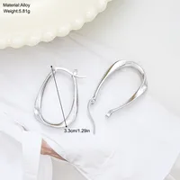 1 Pair Simple Style Streetwear Geometric Plating Alloy Hoop Earrings main image 2
