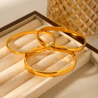 IG Style Elegant Preppy Style Geometric 304 Stainless Steel Titanium Steel 18K Gold Plated Bangle In Bulk main image 3