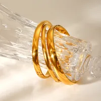IG Style Elegant Preppy Style Geometric 304 Stainless Steel Titanium Steel 18K Gold Plated Bangle In Bulk main image 5