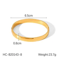 IG Style Elegant Preppy Style Geometric 304 Stainless Steel Titanium Steel 18K Gold Plated Bangle In Bulk sku image 1