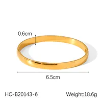 IG Style Elegant Preppy Style Geometric 304 Stainless Steel Titanium Steel 18K Gold Plated Bangle In Bulk sku image 2