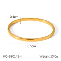 IG Style Elegant Preppy Style Geometric 304 Stainless Steel Titanium Steel 18K Gold Plated Bangle In Bulk sku image 3