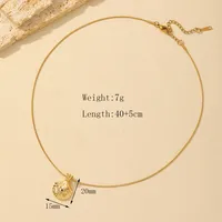 Wholesale Jewelry Simple Style Commute Solid Color Shell 304 Stainless Steel Zircon 18K Gold Plated Necklace main image 3