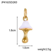 1 Piece 304 Stainless Steel Mushroom Pendant Jewelry Accessories sku image 6