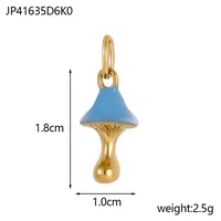 1 Piece 304 Stainless Steel Mushroom Pendant Jewelry Accessories sku image 3