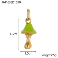 1 Piece 304 Stainless Steel Mushroom Pendant Jewelry Accessories sku image 1