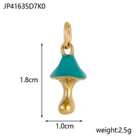 1 Piece 304 Stainless Steel Mushroom Pendant Jewelry Accessories sku image 4