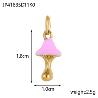 1 Piece 304 Stainless Steel Mushroom Pendant Jewelry Accessories sku image 2