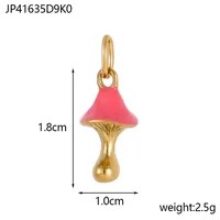 1 Piece 304 Stainless Steel Mushroom Pendant Jewelry Accessories sku image 5