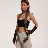 Women's Streetwear Cool Style Color Block Star Acrylic Knitted Scarf sku image 2