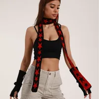 Women's Streetwear Cool Style Color Block Star Acrylic Knitted Scarf main image 5