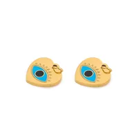 1 Piece 10*10mm 304 Stainless Steel Devil's Eye Heart Shape Polished Pendant Jewelry Accessories main image 1