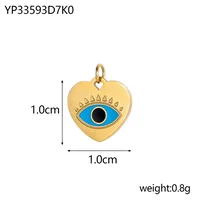 1 Piece 10*10mm 304 Stainless Steel Devil's Eye Heart Shape Polished Pendant Jewelry Accessories main image 2