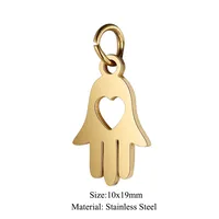 1 Piece 8*13mm 304 Stainless Steel Palm Heart Shape Pendant Jewelry Accessories main image 3
