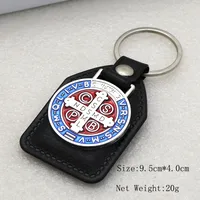 Retro Cross Saint Benedict Letter Zinc Alloy Bag Pendant Keychain sku image 1
