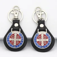 Retro Cross Saint Benedict Letter Zinc Alloy Bag Pendant Keychain main image 1