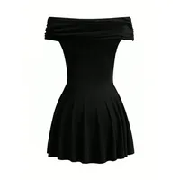 Women's Clothing  Pure Desire To Reveal Collarbone Dress Summer New One-word Neck High Waist Skirt Women main image 2