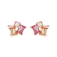 1 Pair Elegant Simple Style Geometric Square Rectangle Plating Inlay Copper Zircon Ear Studs sku image 1
