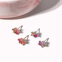 1 Pair Elegant Simple Style Geometric Square Rectangle Plating Inlay Copper Zircon Ear Studs main image 5
