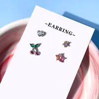 1 Pair Elegant Simple Style Geometric Square Rectangle Plating Inlay Copper Zircon Ear Studs main image 8