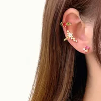 1 Pair Elegant Simple Style Geometric Square Rectangle Plating Inlay Copper Zircon Ear Studs main image 7