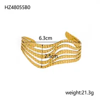 Simple Style Asymmetrical Irregular 304 Stainless Steel Bangle In Bulk sku image 5