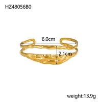 Simple Style Asymmetrical Irregular 304 Stainless Steel Bangle In Bulk sku image 4