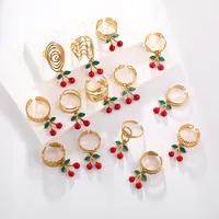 Elegant Modern Style Cherry Shell 304 Stainless Steel Plating 18K Gold Plated Women's Charm Rings Open Rings Rings main image 4