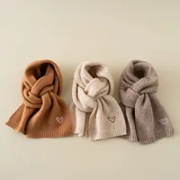 Kid'S Simple Style Heart Shape Solid Color Scarf main image 1