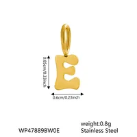 1 Piece 7 * 9mm 304 Stainless Steel Letter Polished Pendant Jewelry Accessories sku image 4