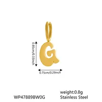 1 Piece 7 * 9mm 304 Stainless Steel Letter Polished Pendant Jewelry Accessories sku image 6
