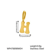 1 Piece 7 * 9mm 304 Stainless Steel Letter Polished Pendant Jewelry Accessories sku image 7