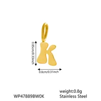 1 Piece 7 * 9mm 304 Stainless Steel Letter Polished Pendant Jewelry Accessories sku image 9