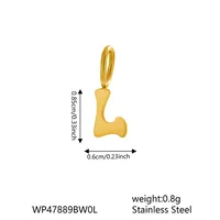 1 Piece 7 * 9mm 304 Stainless Steel Letter Polished Pendant Jewelry Accessories sku image 10