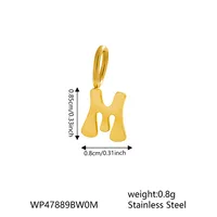 1 Piece 7 * 9mm 304 Stainless Steel Letter Polished Pendant Jewelry Accessories sku image 11