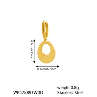 1 Piece 7 * 9mm 304 Stainless Steel Letter Polished Pendant Jewelry Accessories sku image 13