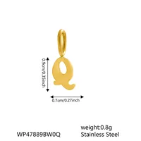 1 Piece 7 * 9mm 304 Stainless Steel Letter Polished Pendant Jewelry Accessories sku image 15