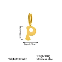 1 Piece 7 * 9mm 304 Stainless Steel Letter Polished Pendant Jewelry Accessories sku image 14