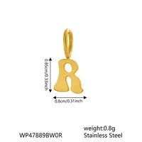 1 Piece 7 * 9mm 304 Stainless Steel Letter Polished Pendant Jewelry Accessories sku image 16