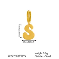 1 Piece 7 * 9mm 304 Stainless Steel Letter Polished Pendant Jewelry Accessories sku image 17