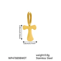 1 Piece 7 * 9mm 304 Stainless Steel Letter Polished Pendant Jewelry Accessories sku image 18